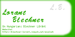 lorant blechner business card